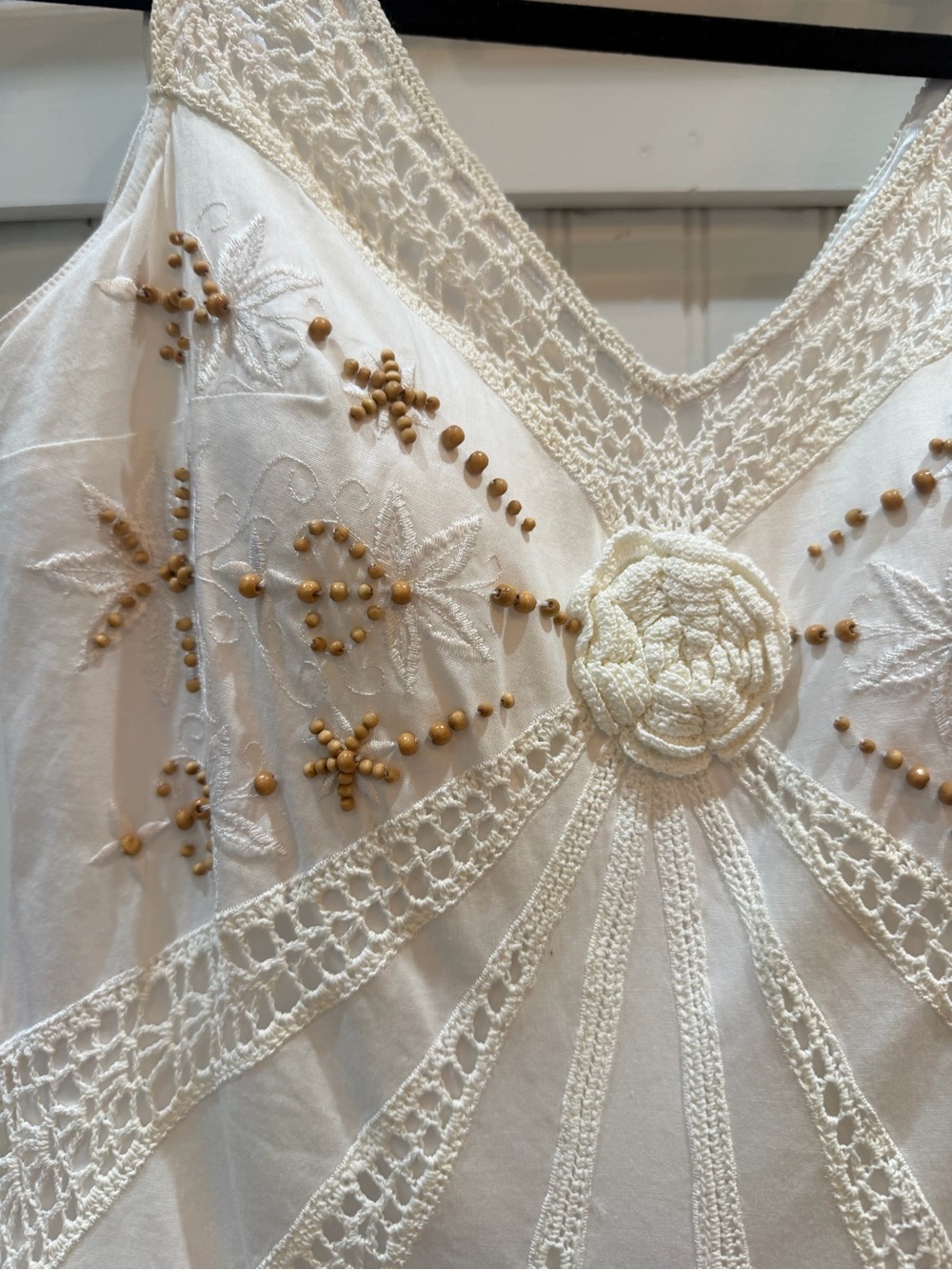 Sue Wong Embroidered Crochet& Beafed Ivory Dress - Picture 3 of 6